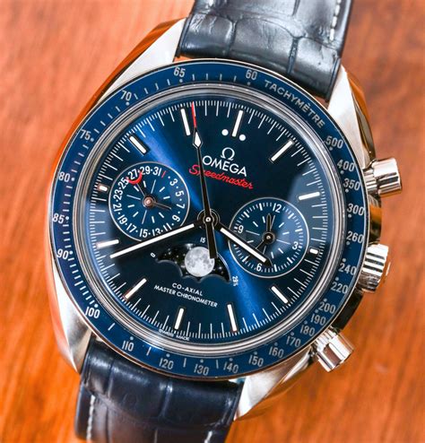 omega speedmaster white blue hands|omega moonphase watch price.